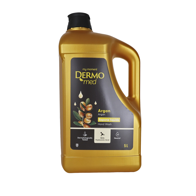 DERMOMED CREMA DI SAPONE LIQUIDO MANI OLIO D'ARGAN 5 LITRI TANICA FORMATO PROFESSIONALE