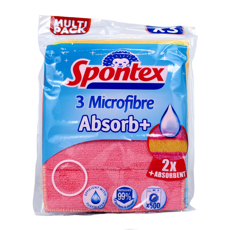 SPONTEX MICROFIBRA CON SPUGNA 17,5x20 3 PZ