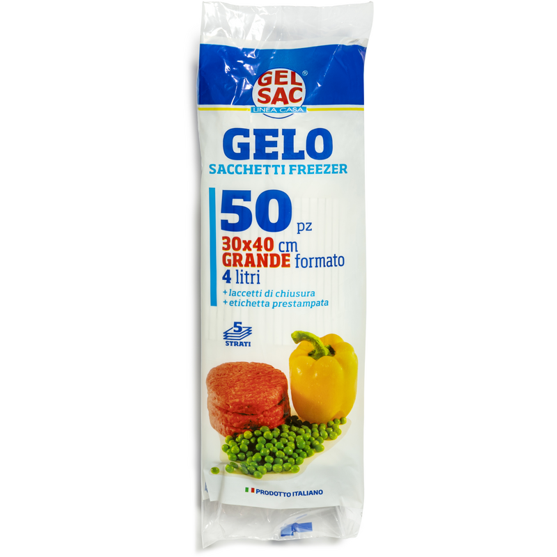 GEL SAC 50 SACCHI GELO IN PE VERGINE FORMATO GRANDE 30x40 IN ROTOLO