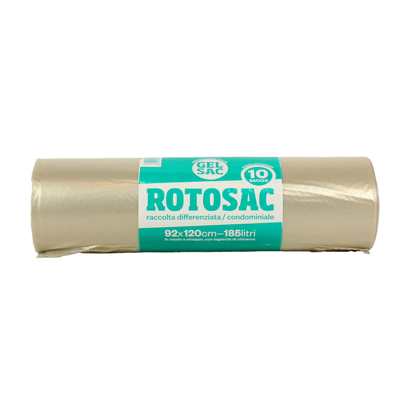 GEL SAC SACCO&SACCO 10 SACCHI IMMONDIZIA 92x120 CM 185 LT NEUTRO