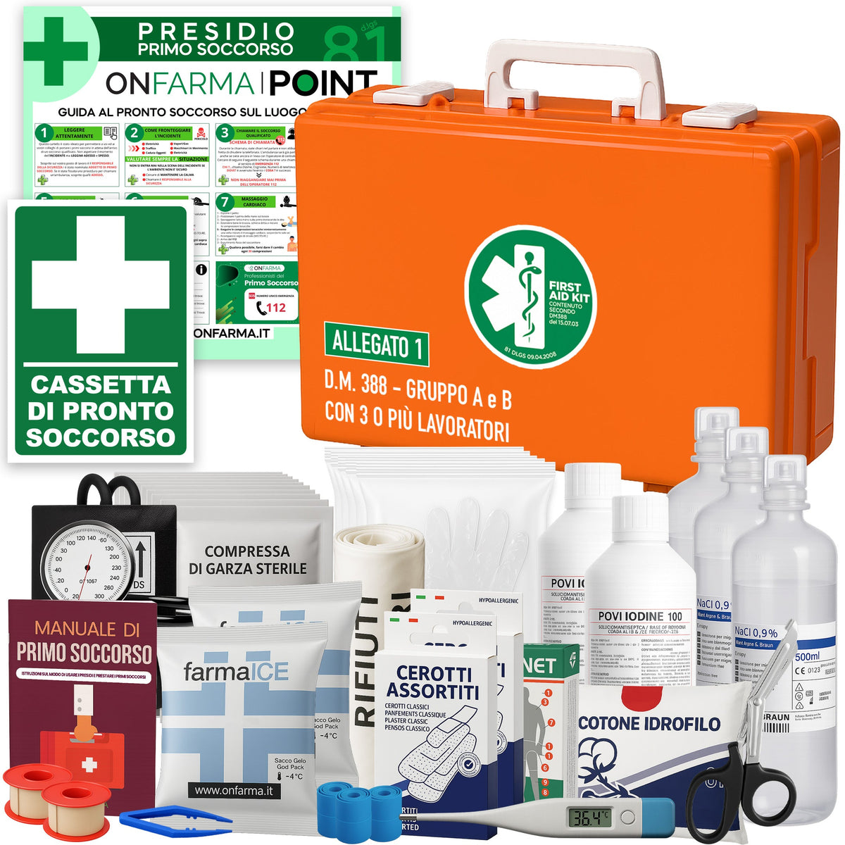 Cassetta Pronto Soccorso (3 o più lavoratori) ALLEGATO 1 CON ATTACCO A MURO