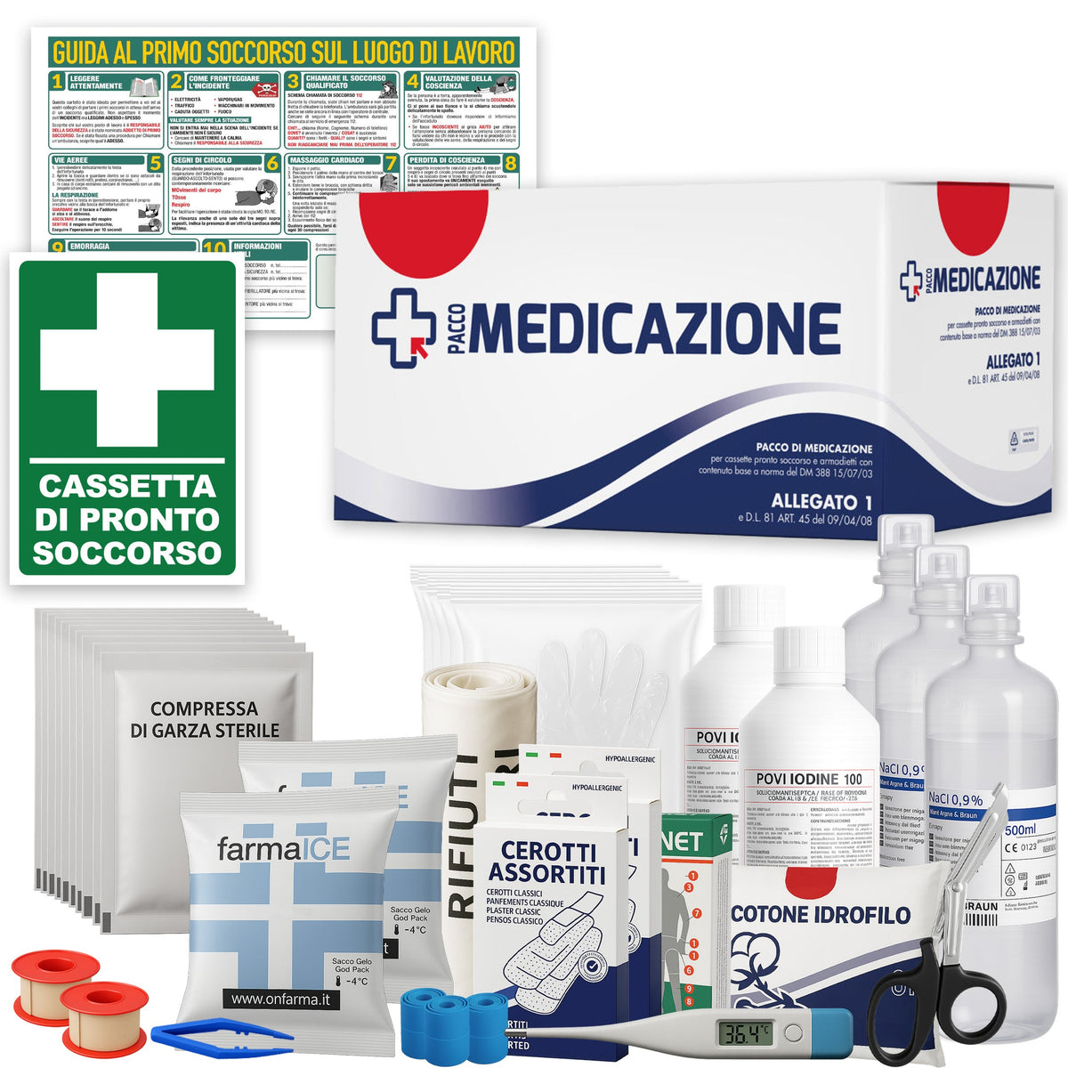 Kit Reintegro Cassetta Pronto Soccorso ALLEGATO 1 SENZA MISURATORE PRESSIONE