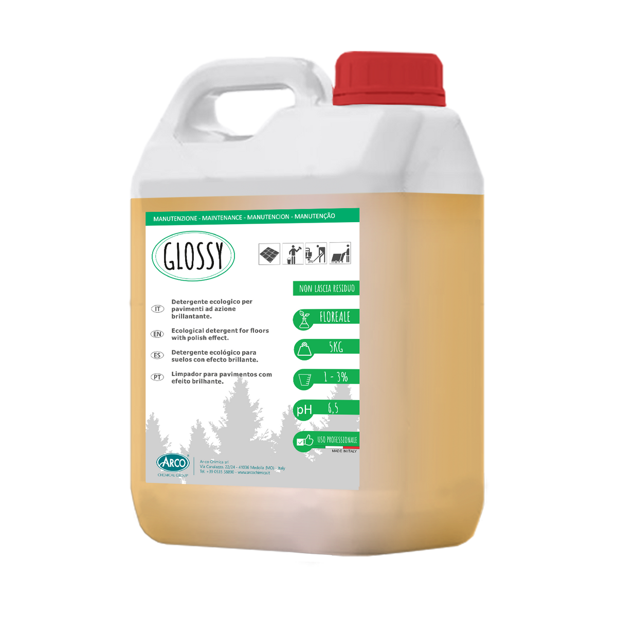 Detergente Ecologico concentrato profumato Glossy - 1 LT
