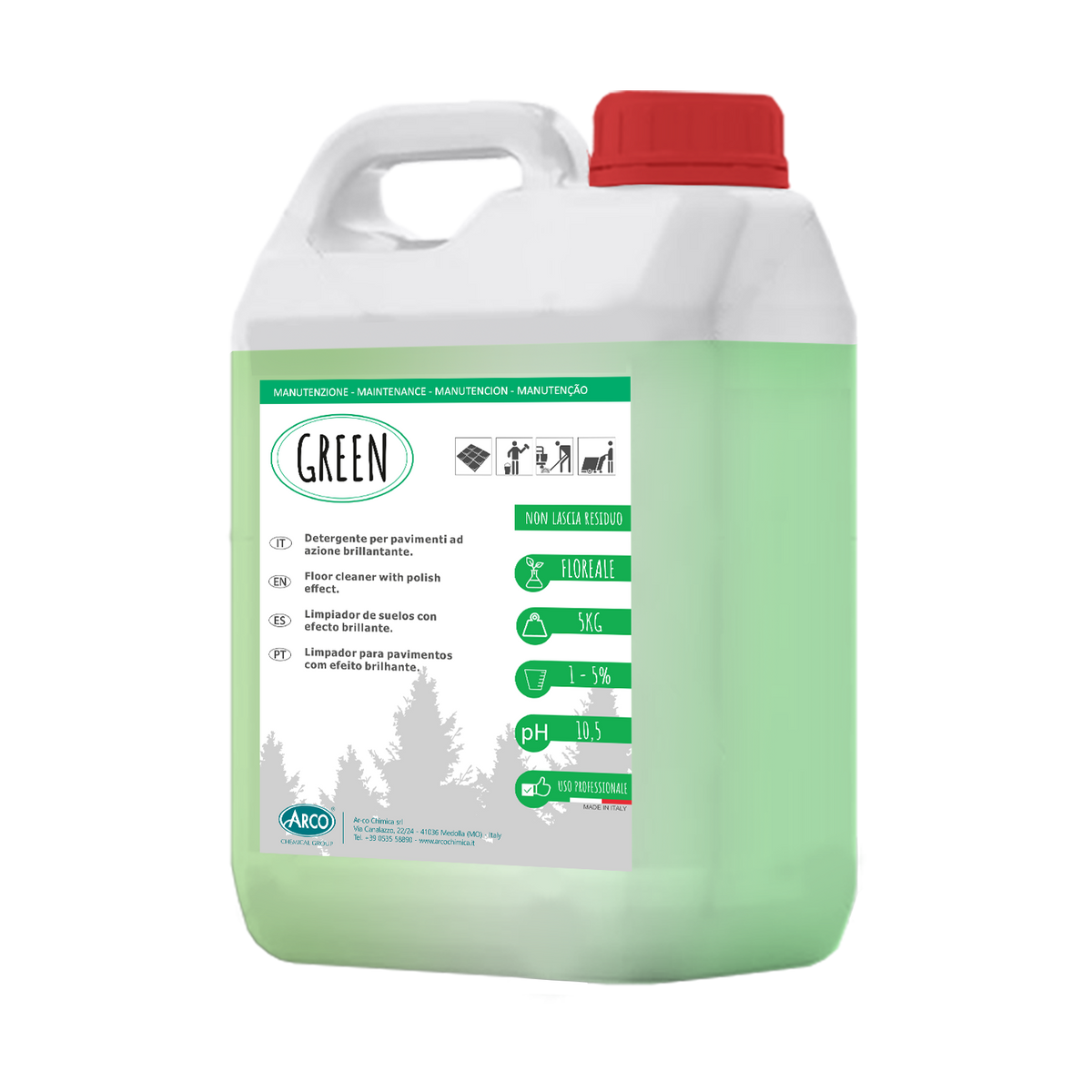 Detergente brillantante profumato Green - 5 KG