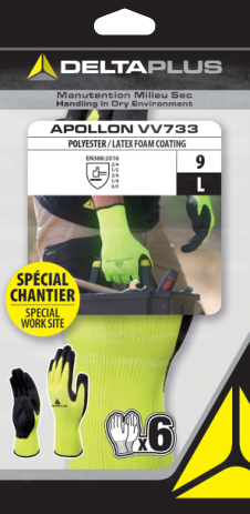 GUANTO IN MAGLIA SPALMATO PROTEZIONE MECCANICA MULTIUSO APOLLON VV733G6